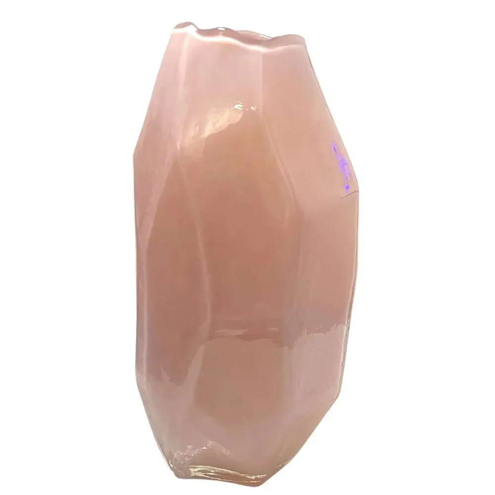 Pink Ombré Glass Flower Vase - Unique Geometrical Artsy Decor